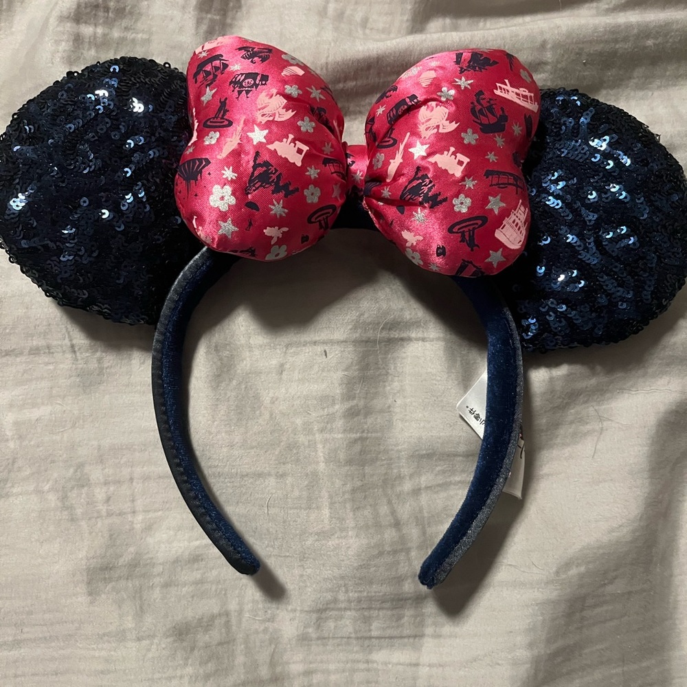 Disney Parks 2019 Mickey Minnie Mouse Sequin Ears Headband NEW